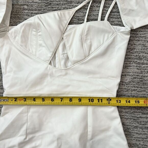 NWT CEREN OCAK Revolve Cut Out Dress in White Small Faux Leather - Picture 10 of 15